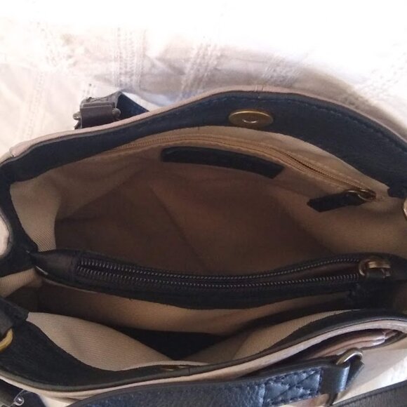 American Leather Co  'Lenox Triple Entry Crossbody in Cream Multi' - Picture 6 of 15